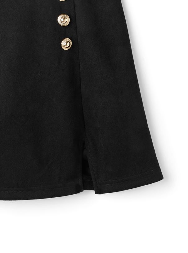 日本 GRL - 側排釦顯瘦小開衩A字短裙(附安全褲)-杏