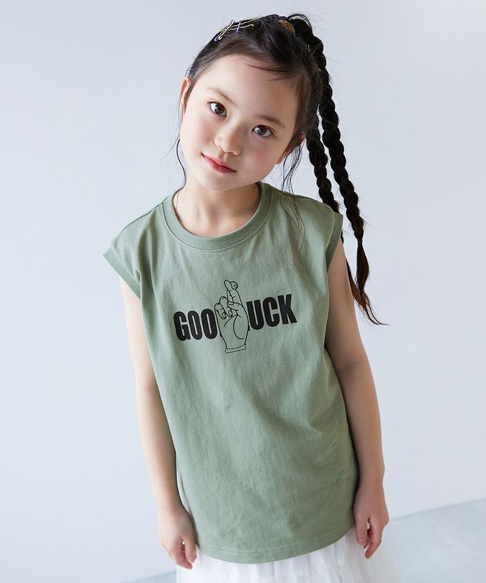 日本 devirock - 100%棉 定番印花寬版無袖上衣-老虎logo-灰黑