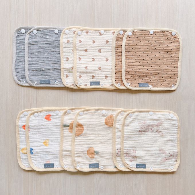 Chi-mi啾米 - 四層紗背帶口水巾3組