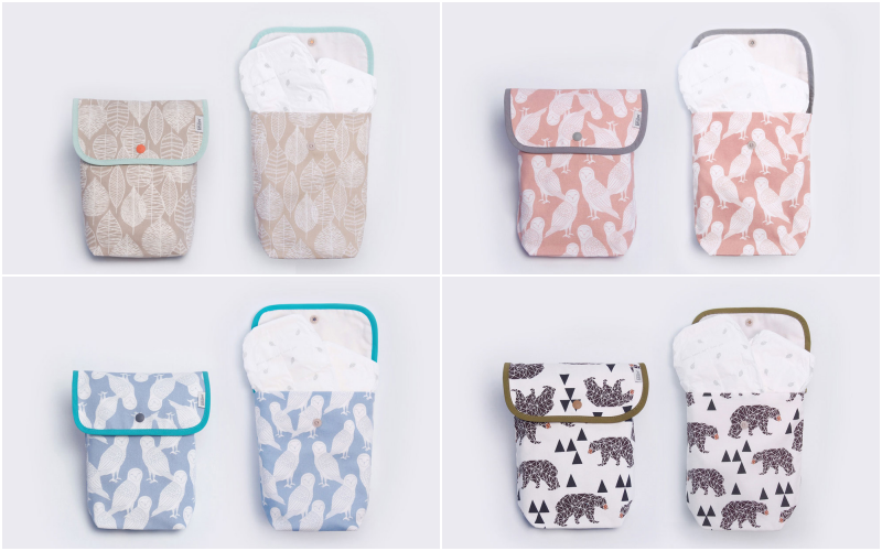 韓國 Julgran - 有機棉尿布收納包-棕熊樹林 (20.5X25cm)