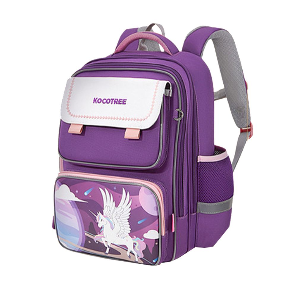 減壓大容量護脊書包-獨角獸紫