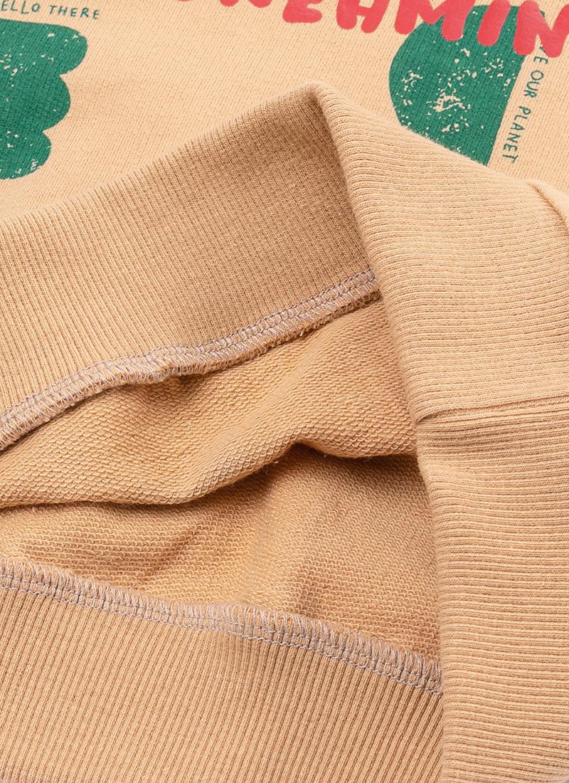 韓國 OZKIZ - 幾盒積木印長袖大學T-橘