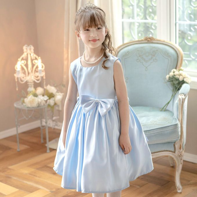 日本 Catherine Cottage - 大蝴蝶結緞面​澎澎洋裝/小禮服-玫瑰粉