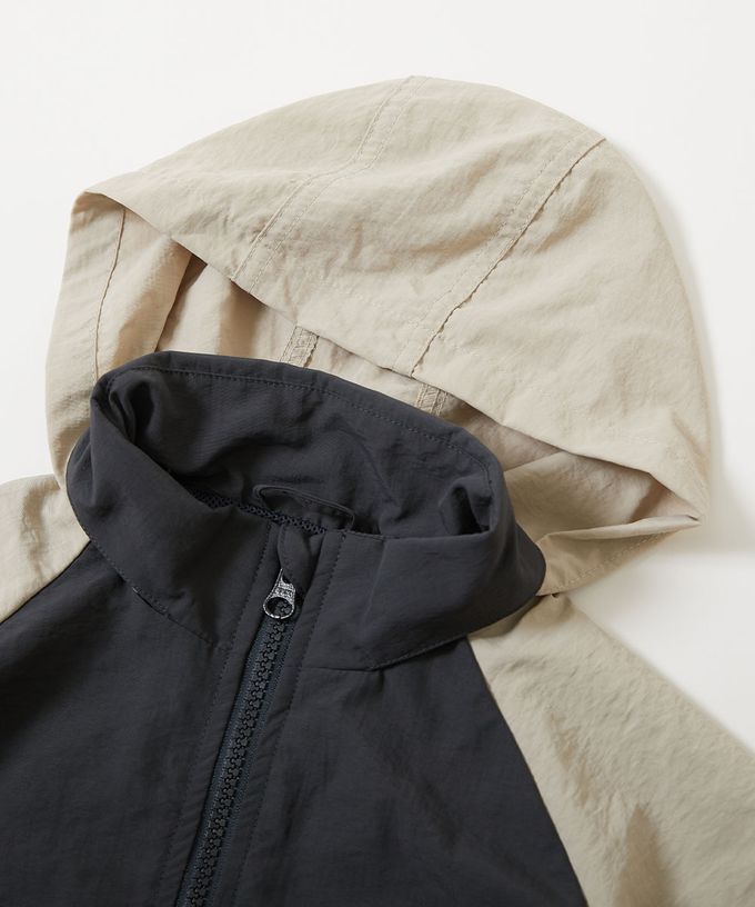 日本 devirock - 防潑水 網眼輕量風衣外套(帽可收)-藍綠