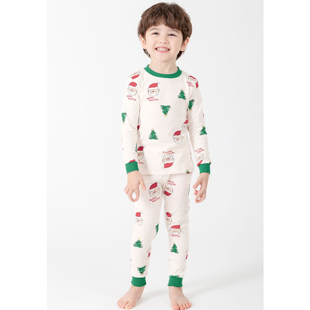 韓製30支純棉柔軟長袖家居服-迷你聖誕老公公