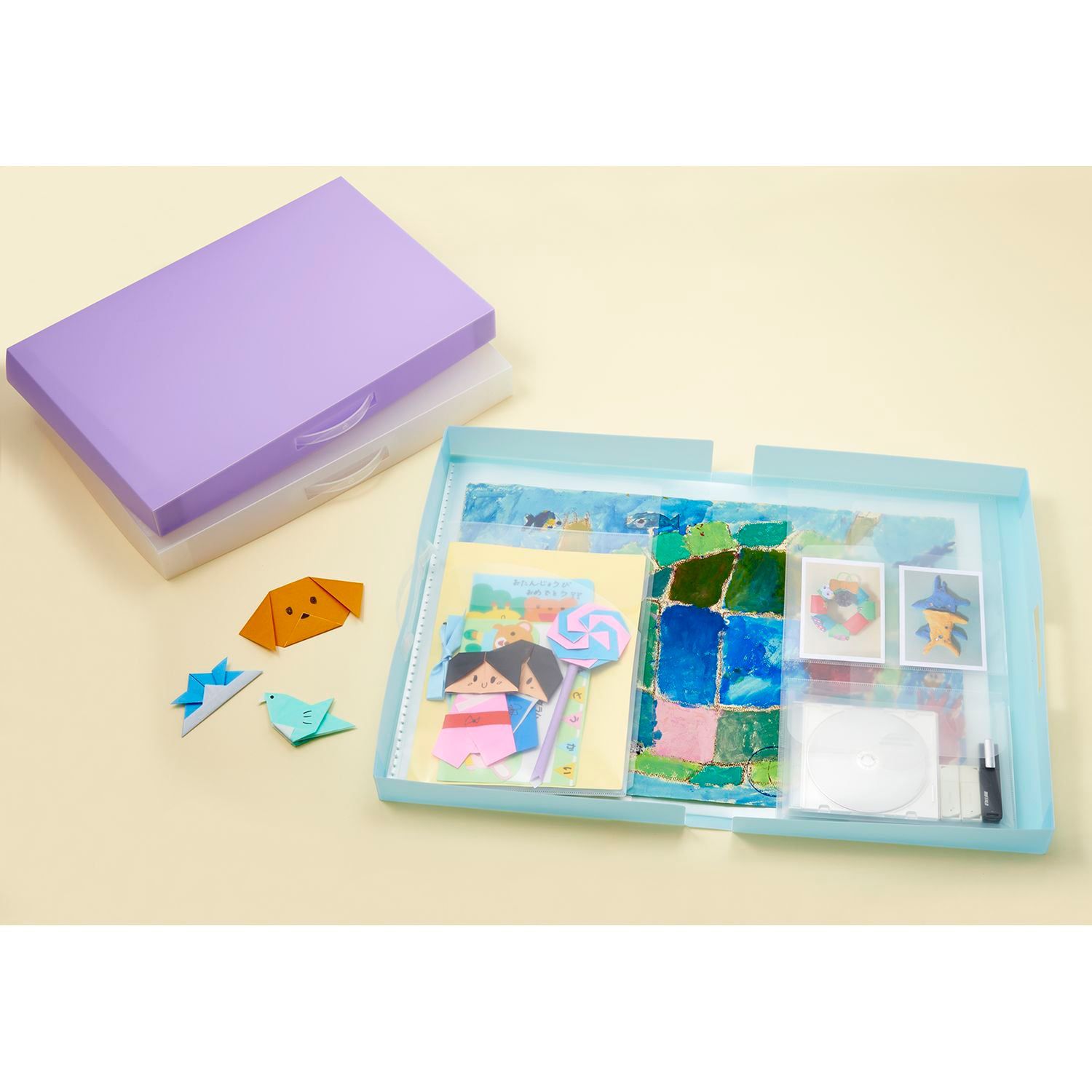 日本千趣會 - [熱銷更新版]美勞作品收納盒(附提把)-白 (45×29.5×4.5cm)