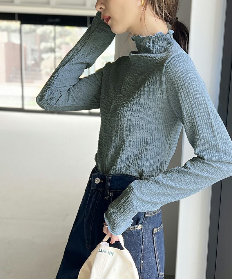 日本 Classical Elf - 定番木耳領薄長袖上衣-優雅粉