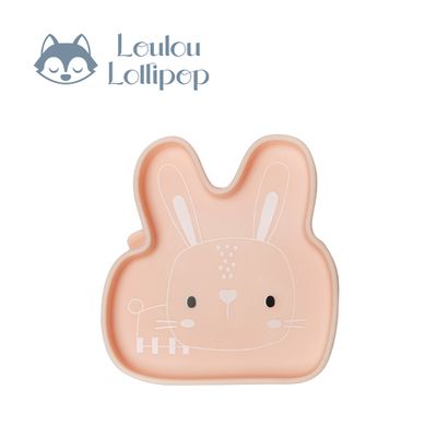 Loulou Lollipop - 動物造型 防滑矽膠餐盤-甜心邦尼