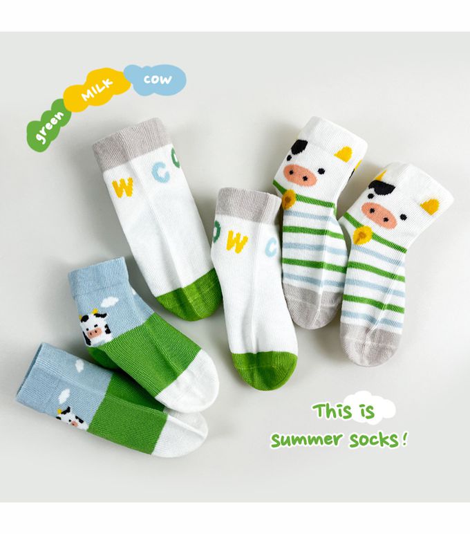可愛寶寶小乳牛短筒純棉襪