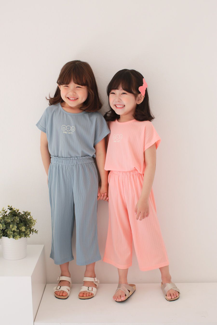 韓國 Dalla - 三個笑臉涼感套裝-粉橘