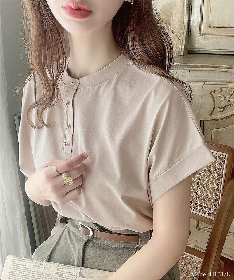 日本 Classical Elf - 優雅質感圓領法式袖上衣-淺綠