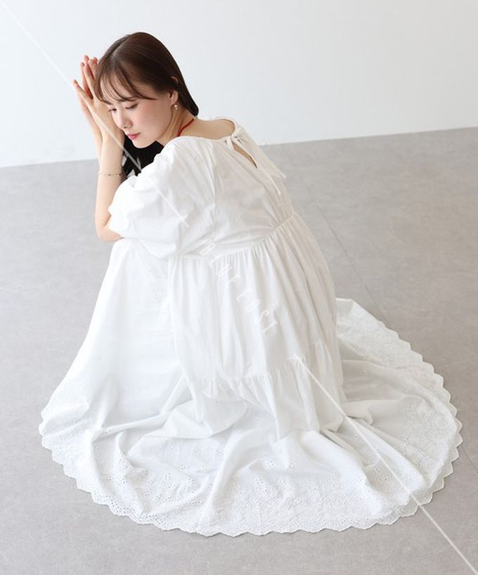 日本 BLUE EAST - 100%棉 下擺精緻蕾絲泡泡短袖洋裝-黑