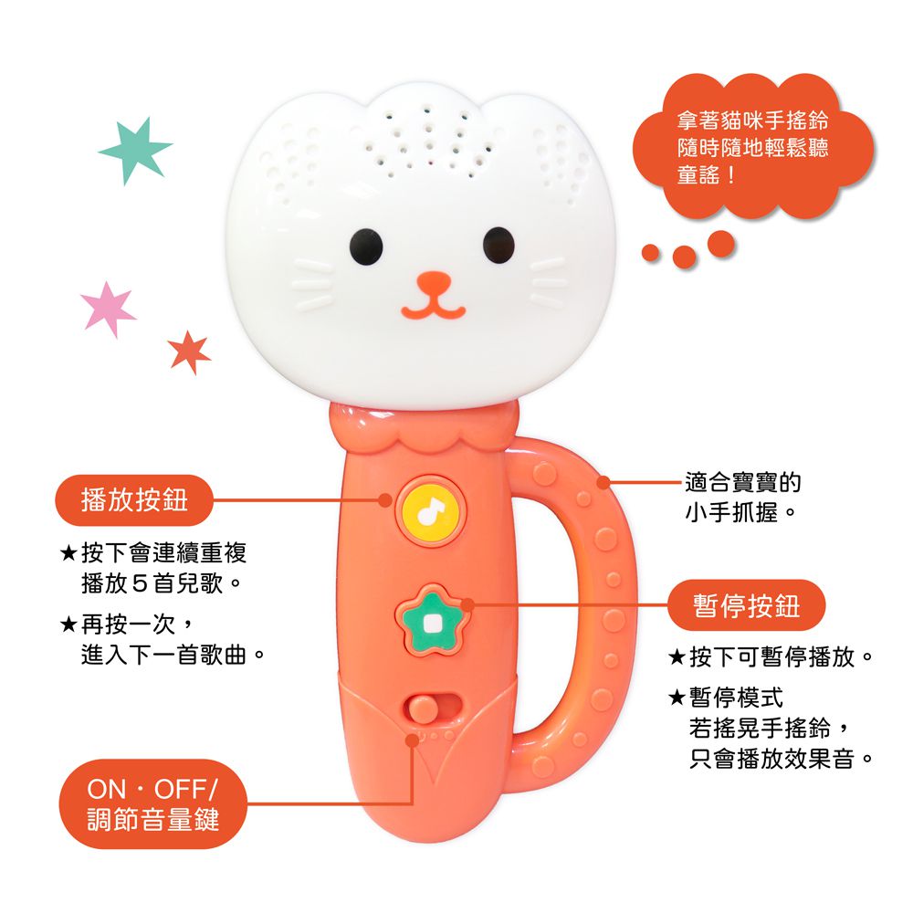 Baby Shake It！寶貝的英語童謠-貓咪手搖鈴律動有聲書