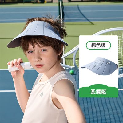 kocotree - 運動捲捲帽 (純色款)-柔霧藍 (L(43-56CM)6歲-成人)
