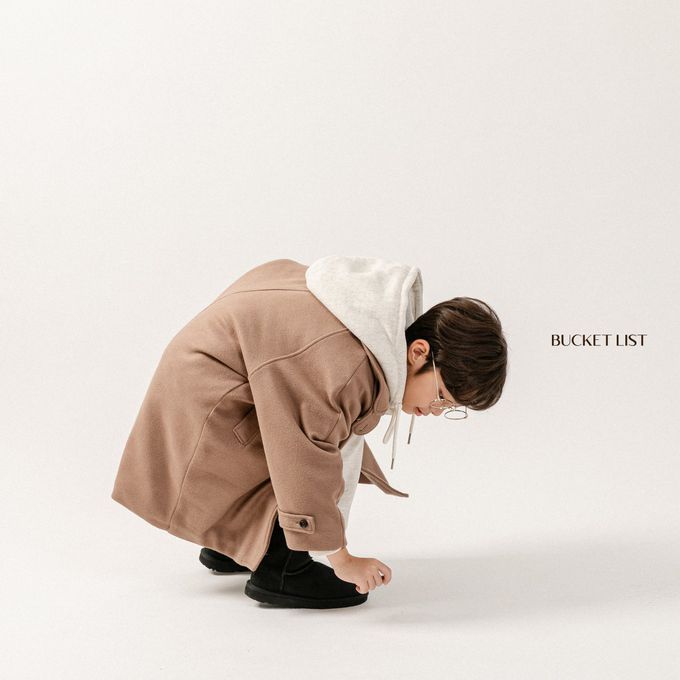 韓國 BUCKET LIST - 韓風小歐巴鋪棉連身大衣-可可咖