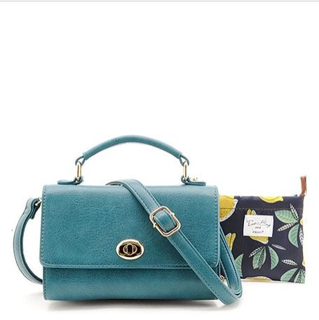 日本 FIRANO - 手提側背兩用小方包＋磁扣錢包＋檸檬折疊購物袋 三件組-GRAY