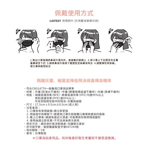 醫療防護口罩/成人 杏光桃 30入盒裝(都會時尚系列)-平面口罩
