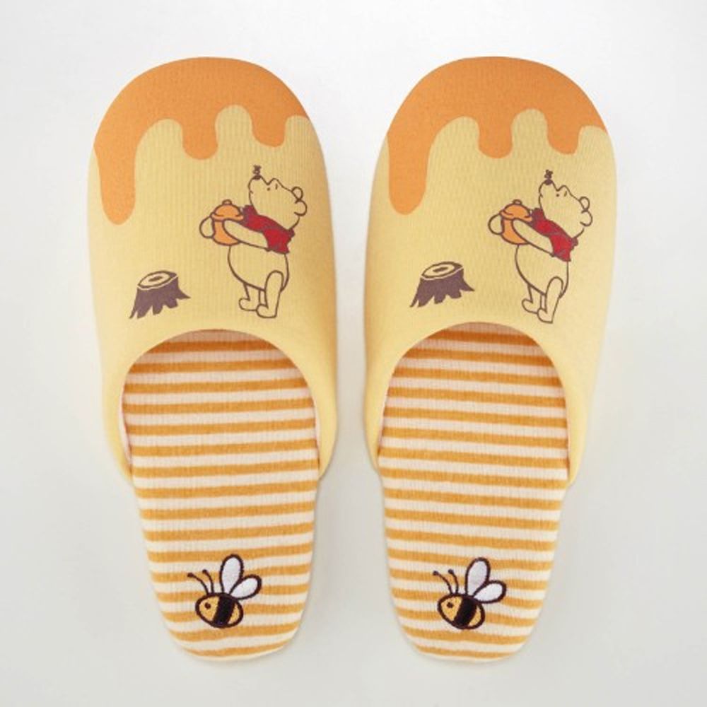 日本千趣會 - 迪士尼室內拖鞋-維尼蜂蜜罐-黃