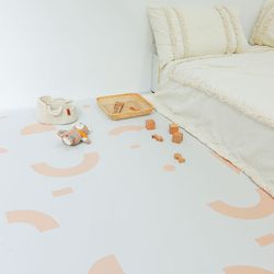 PLAYZU - 奶油千層-幾何系列巧拼-柔和桃色 (單片62*62cm)-六片入