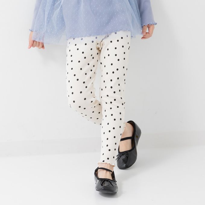 日本 Chil2 - 滿版印花羅紋合身內搭褲-花草-淺藍