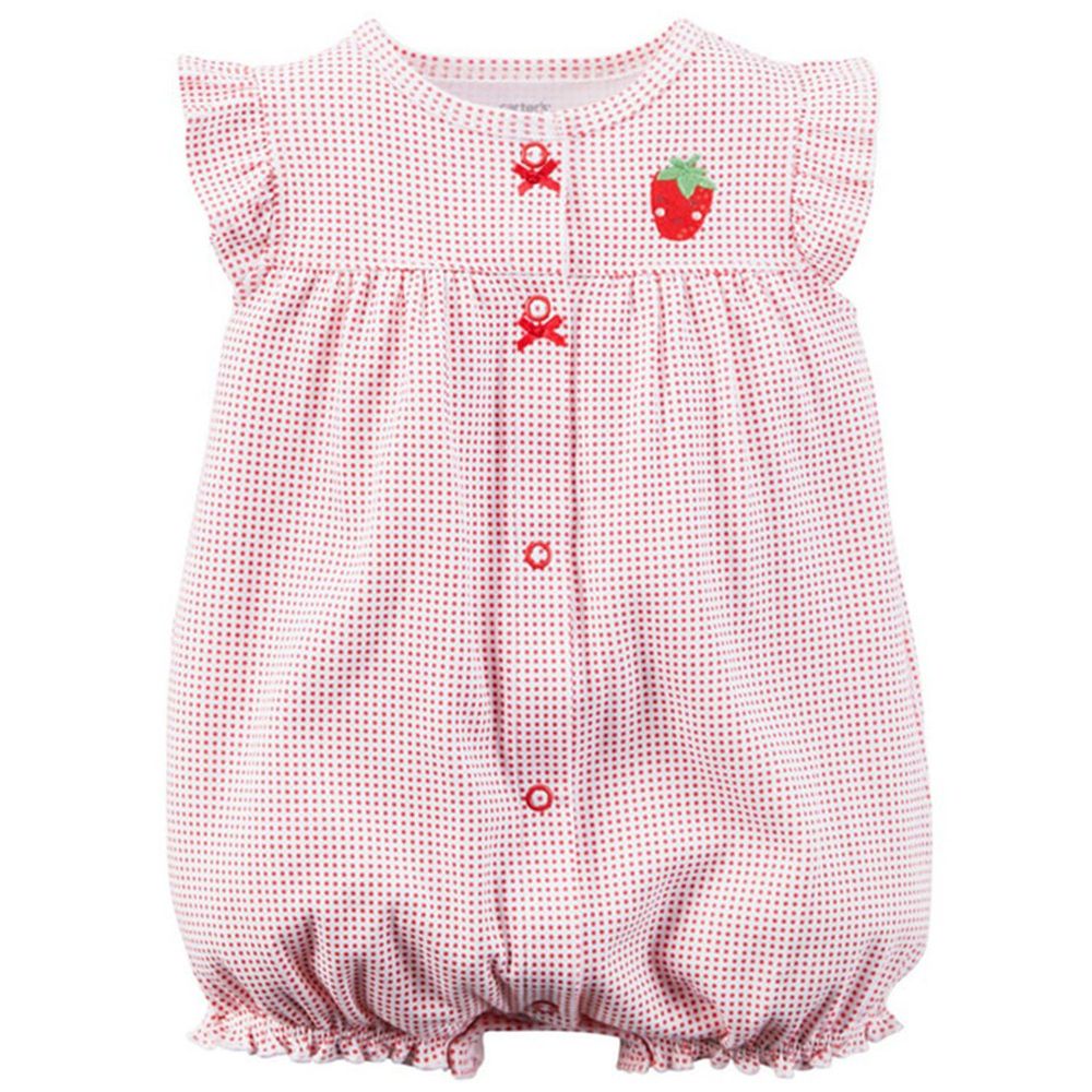 美國 Carter's - 嬰幼兒短袖連身衣-淡粉草莓 (24M)