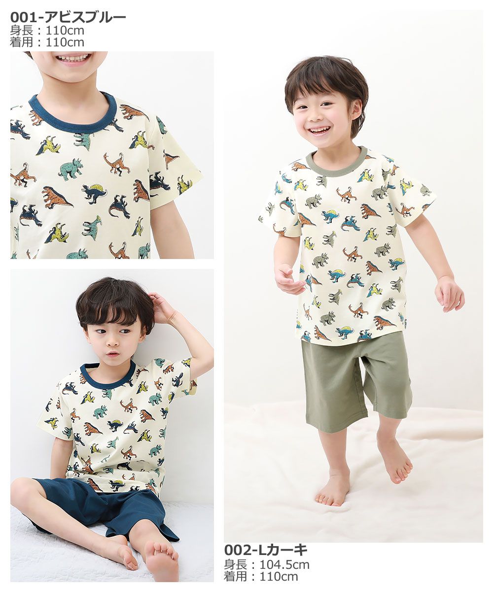 日本 devirock - 純棉舒適短袖家居服/睡衣-鯊魚-藍灰