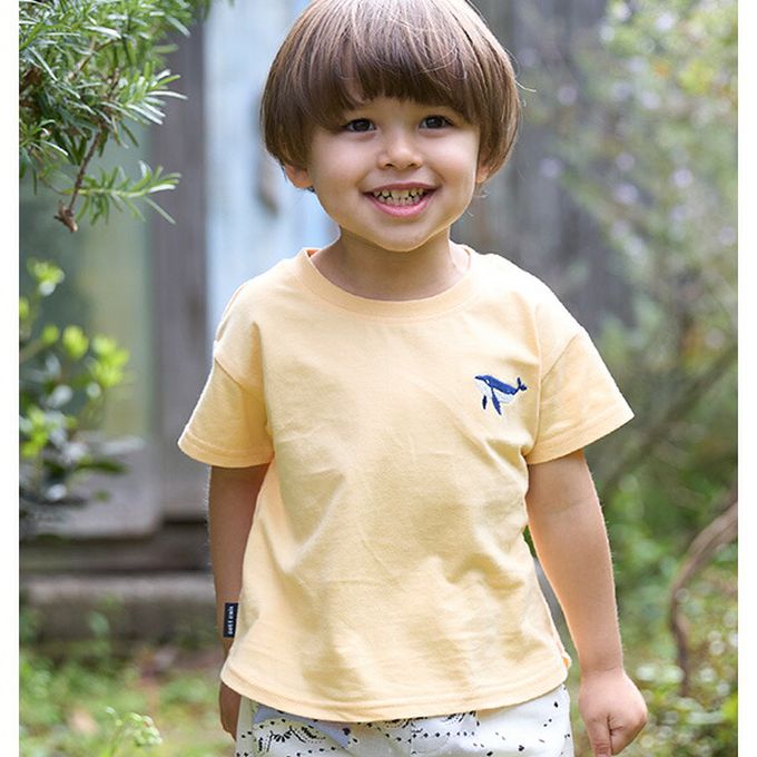 日本 petit main - [低價]接觸冷感 刺繡短袖上衣-車車-紅