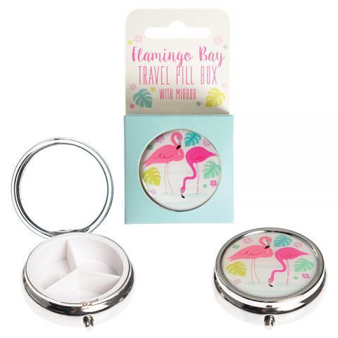 英國 Rex London - 三格藥盒(含鏡子)-火烈鳥