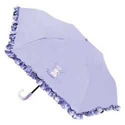 日本 J'S PLANNING - 花邊皺摺晴雨兼用兒童直傘-卡通人物酷洛米-紫 (50cm)