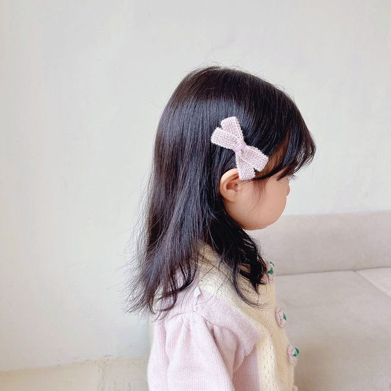 田園風復古編織毛呢髮夾-紫色