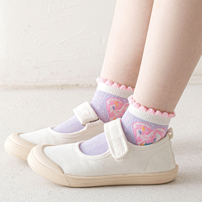 love, charlotte - 夢幻獨角獸短筒棉襪-5 雙一組