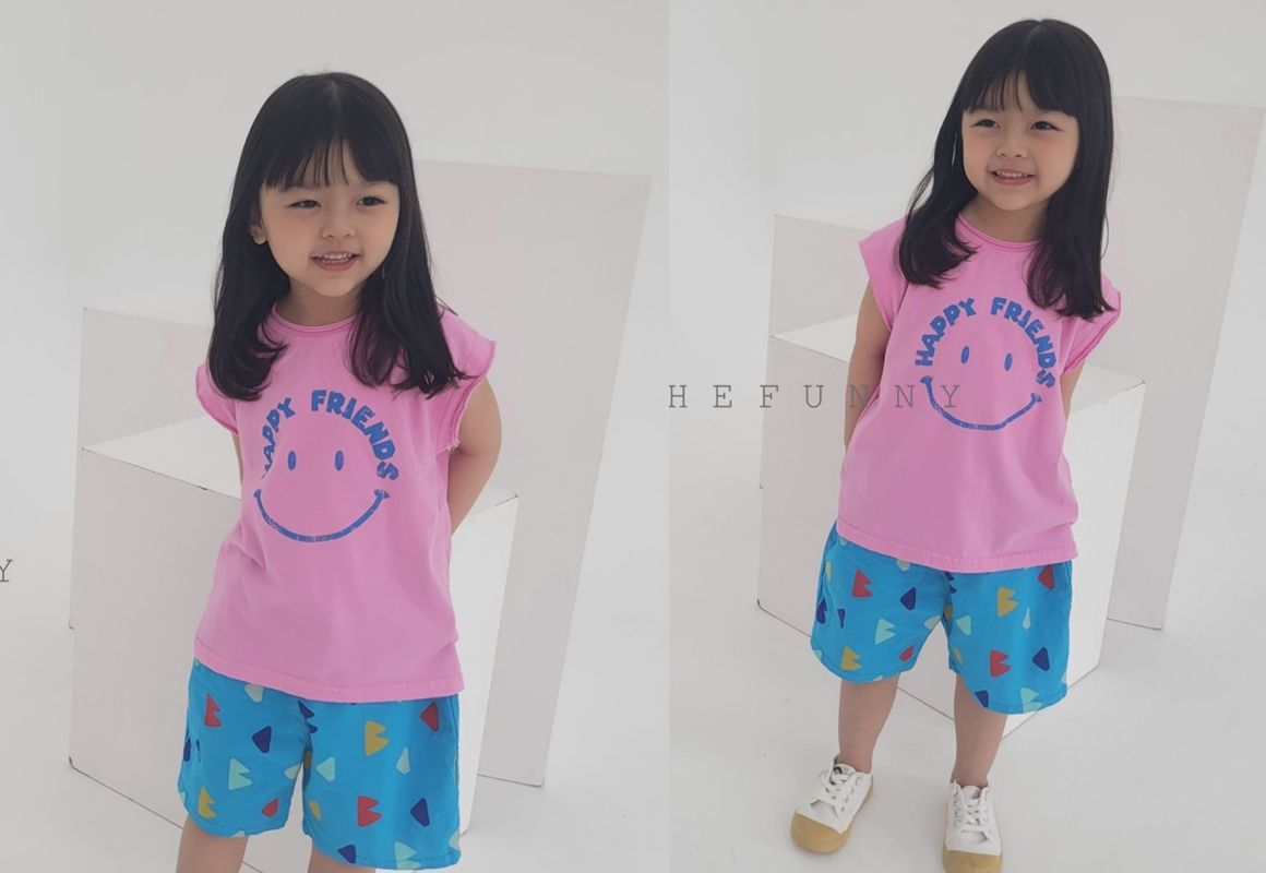 韓國 The Funny - 微笑好朋友無袖上衣-粉紅