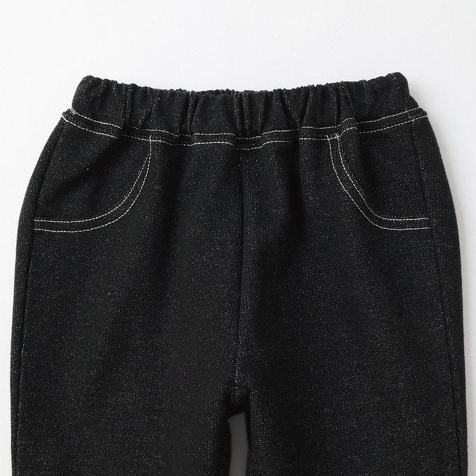 日本 ZOOLAND - 甜美荷葉花朵反摺七分褲-櫻桃刺繡-海軍藍