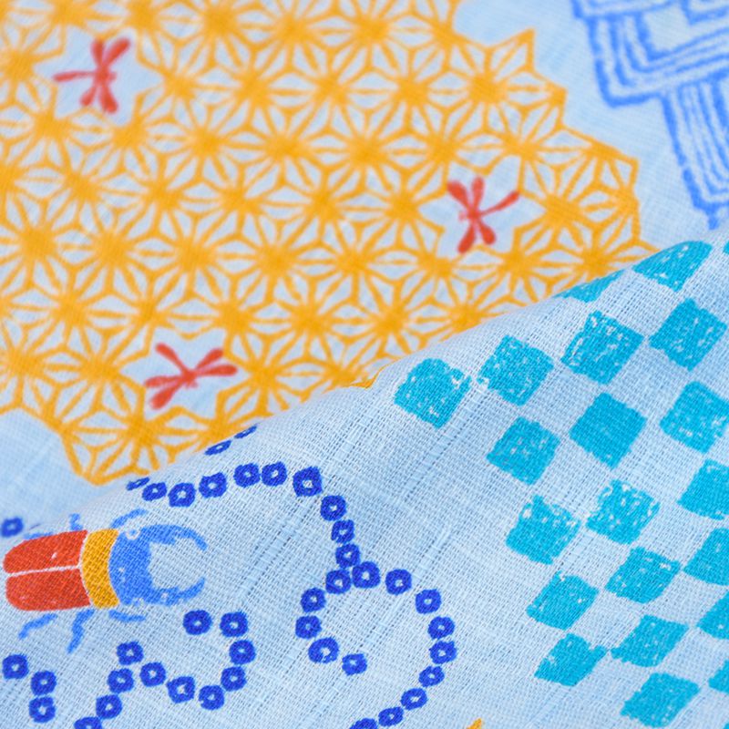 akachan honpo - 兩件式甚平-昆蟲-藍色