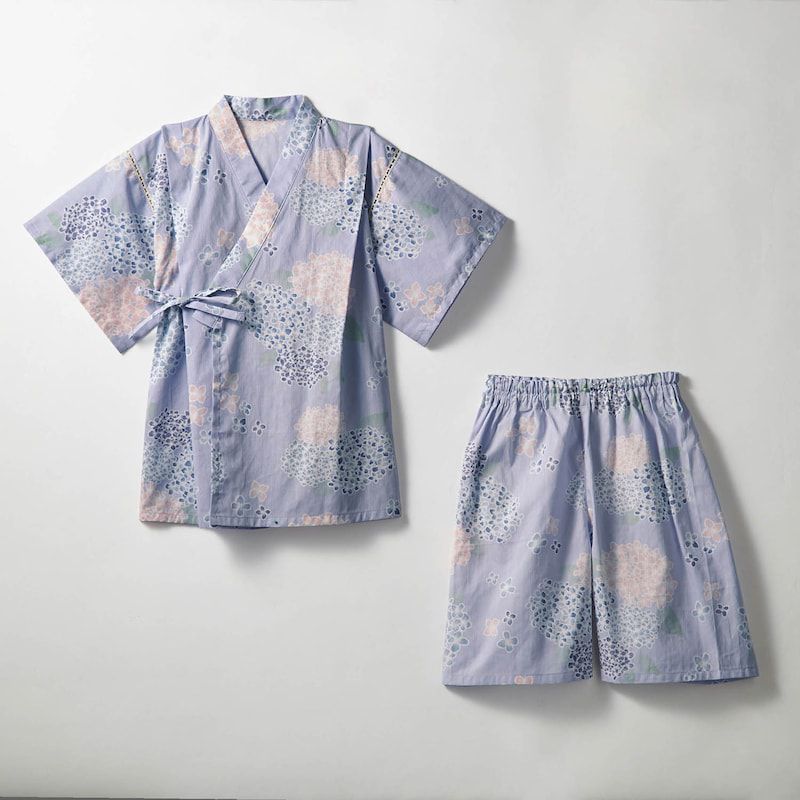 日本千趣會 - GITA 可當短褲2 WAY穿法的夏日甚平-鯊魚-水藍