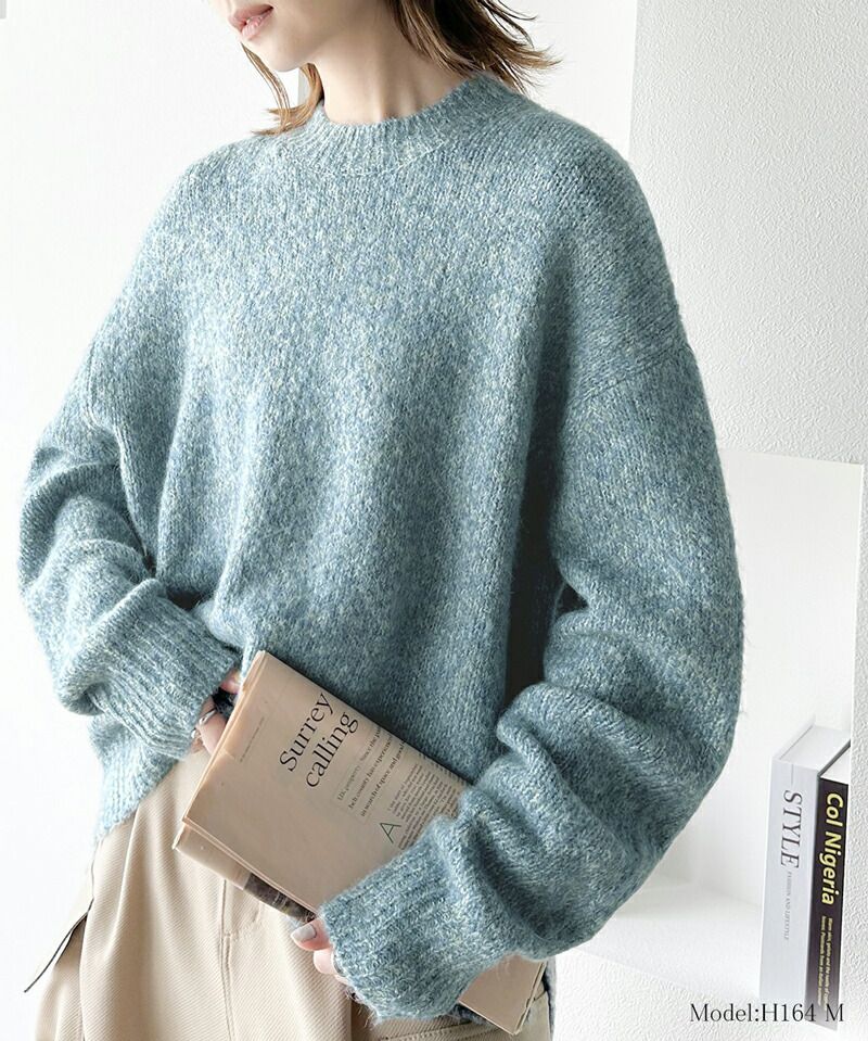 日本 Classical Elf - Java聯名 溫柔感羊毛混紡針織上衣-灰棕