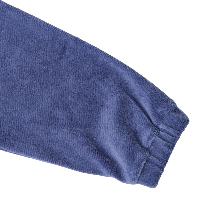 akachan honpo - 長袖亨利領休閒上衣-天鵝絨-深藍色