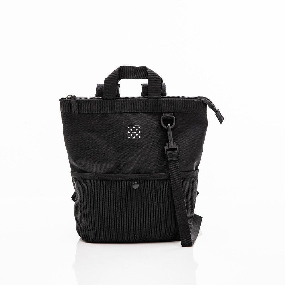 大嘴巴寬口後背包 S 號-個性黑