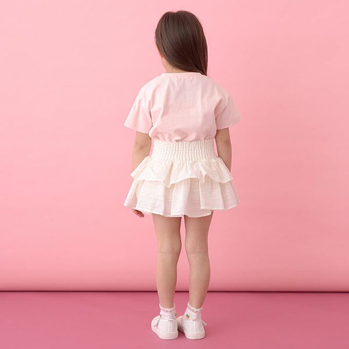 日本 Lycee mine - 100%棉 柔軟印花T恤-粉橘