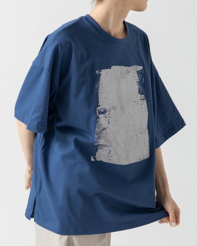 日本 gleam - 燙金光澤廓形寬版天竺棉短袖T恤-金x奶油杏