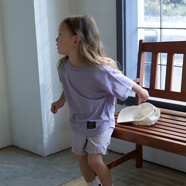 日本 b-ROOM - 純棉柔軟定番素色短袖上衣-淺黃