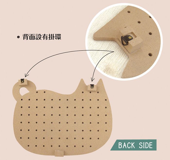 日本 DECOLE - 貓咪造型置物版/佈告欄(附15根木圖釘)-黑色 (32.5x22x25cm)