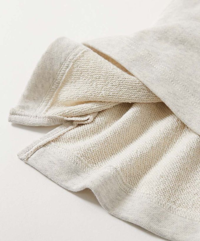 日本 devirock - 100%棉 撞色印花長袖洋裝-灰X黑