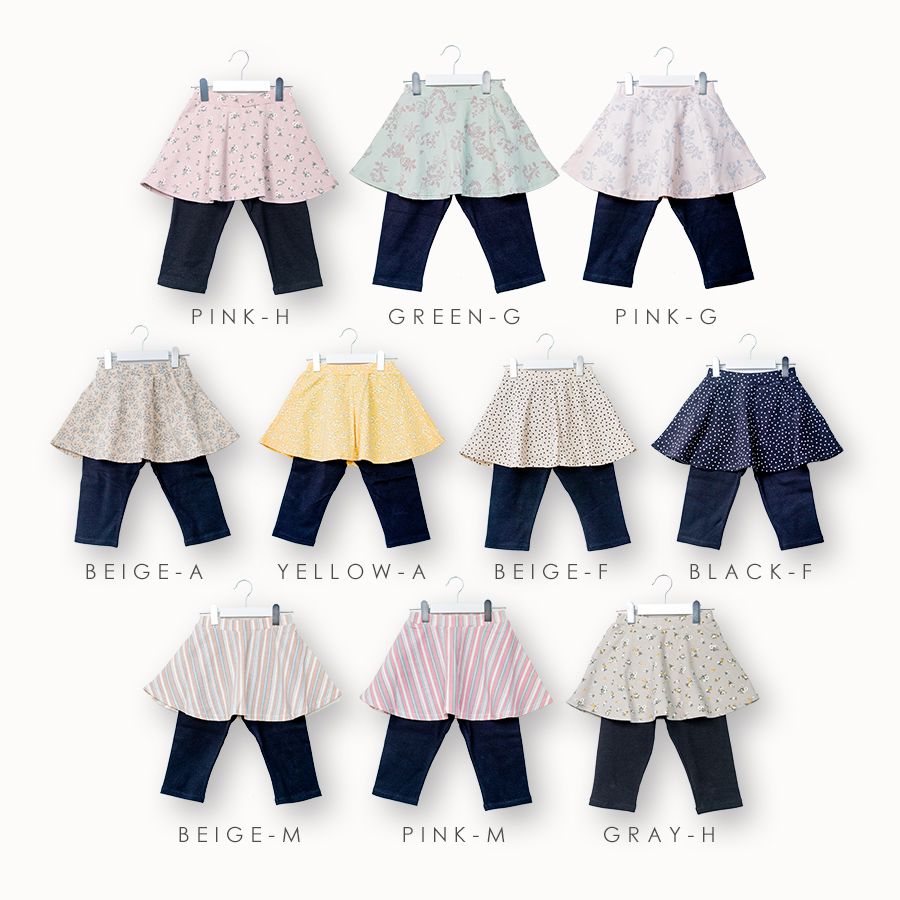 日本 evercloset - 百搭印花內搭褲裙(六分丈)-粉底條紋