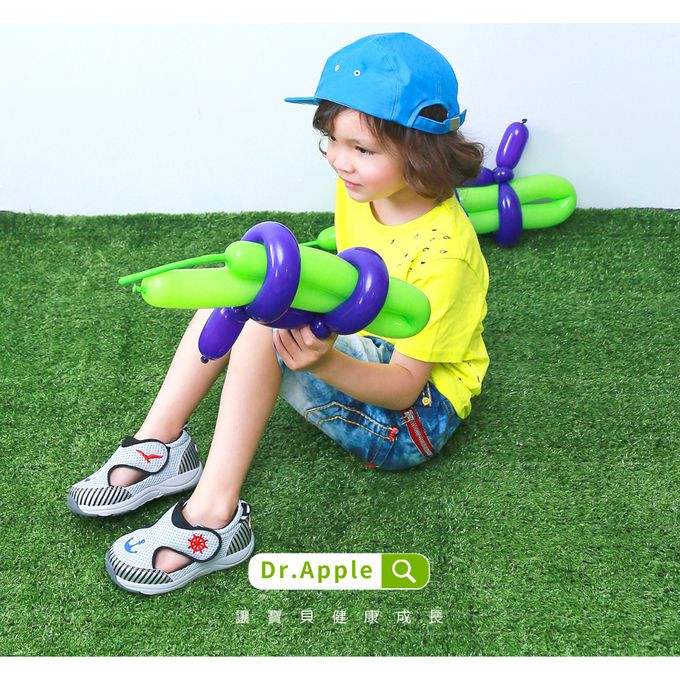 Dr. Apple - 機能童鞋 航海水手風透氣涼鞋-黑
