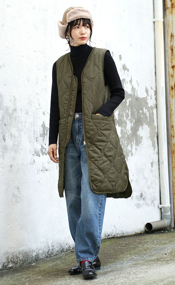 日本 zootie - SunnyHeat 防潑水蓄熱保暖長版背心-黑