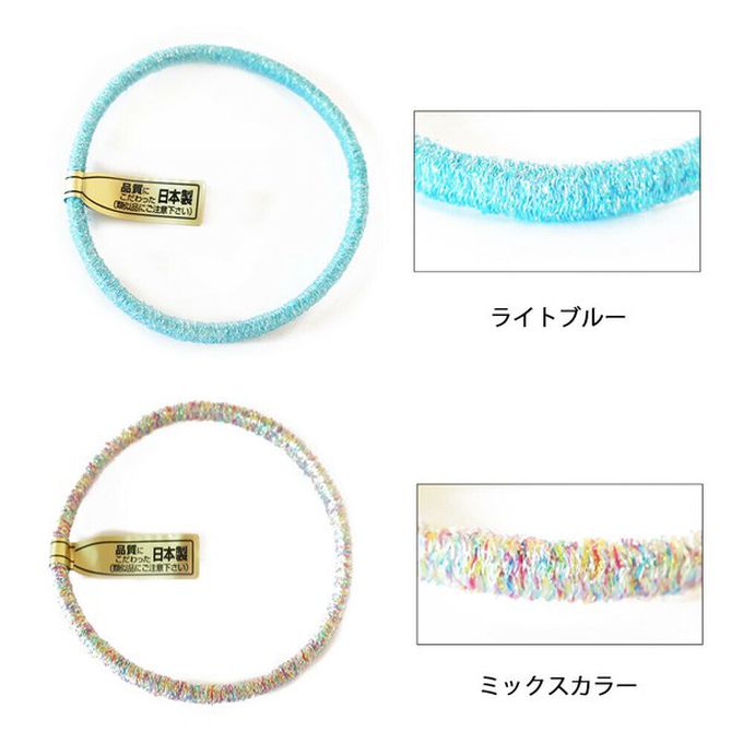 日本 Melody Accessory - 日本製 專利耐用閃亮金蔥髮圈(5入組)-金