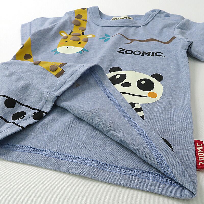 日本 ZOOLAND - 童趣印花短袖上衣X短褲套裝-青蛙衝浪-藍x橘