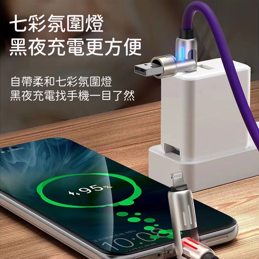 買一送一 240W四合一光柱高效超級快速充電線 100cm