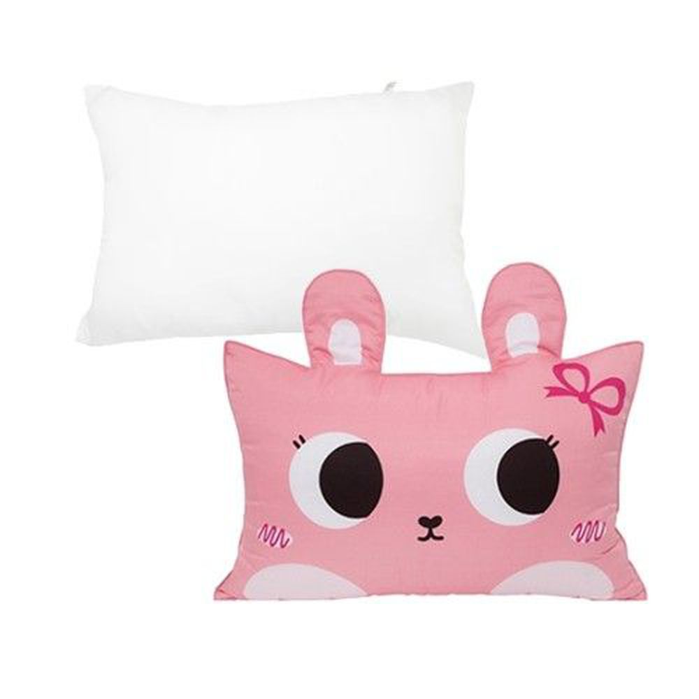 韓國 myhouse - 防蟎抗敏可愛動物夥伴雙面兒童枕頭套+枕心-兔子妹妹